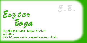 eszter boga business card